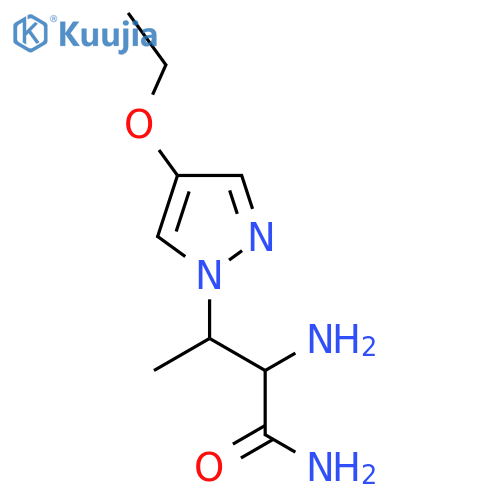 2-amino-3-(4-ethoxy-1H-pyrazol-1-yl)butanamide structure