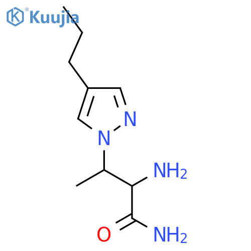 2-amino-3-(4-propyl-1H-pyrazol-1-yl)butanamide structure