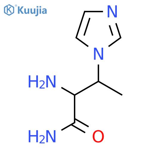 2-amino-3-(1H-imidazol-1-yl)butanamide structure