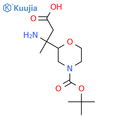 3-amino-3-{4-(tert-butoxy)carbonylmorpholin-2-yl}butanoic acid structure