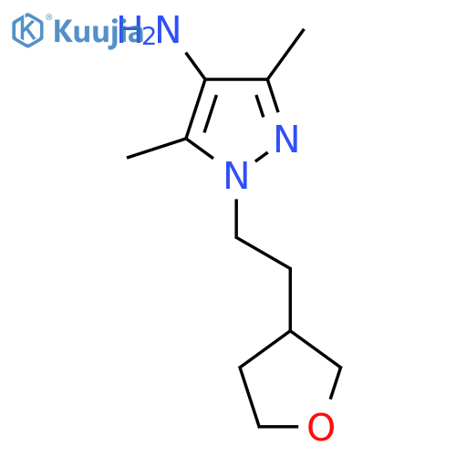 3,5-dimethyl-1-2-(oxolan-3-yl)ethyl-1H-pyrazol-4-amine structure