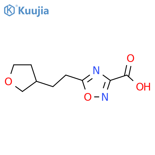 5-2-(oxolan-3-yl)ethyl-1,2,4-oxadiazole-3-carboxylic acid structure
