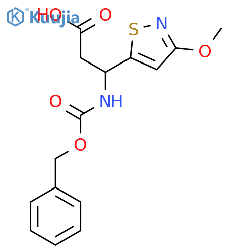 3-{(benzyloxy)carbonylamino}-3-(3-methoxy-1,2-thiazol-5-yl)propanoic acid structure