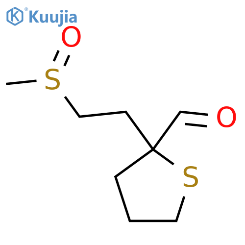 2-(2-methanesulfinylethyl)thiolane-2-carbaldehyde structure