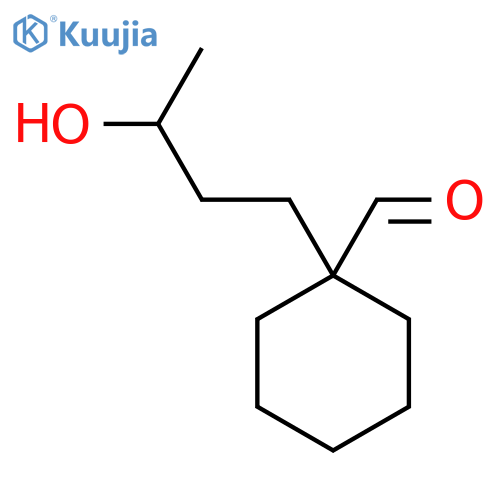1-(3-hydroxybutyl)cyclohexane-1-carbaldehyde structure