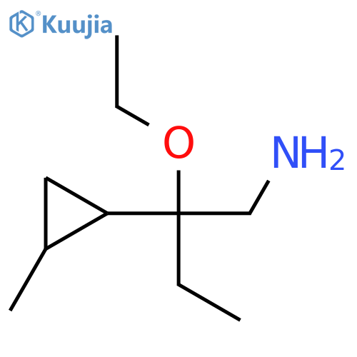 2-ethoxy-2-(2-methylcyclopropyl)butan-1-amine structure