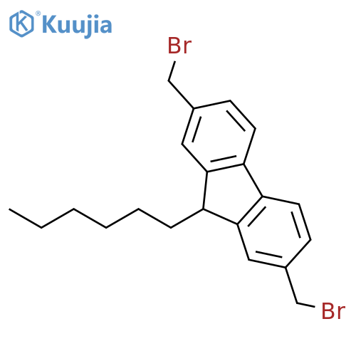 9H-Fluorene, 2,7-bis(bromomethyl)-9-hexyl- structure