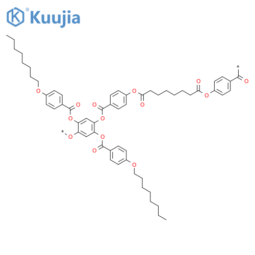 Poly[oxy[2,5-bis[[4-(octyloxy)benzoyl]oxy]-1,4-phenylene]oxycarbonyl-1,4-phenyleneoxy(1,8-dioxo-1,8-octanediyl)oxy-1,4-phenylenecarbonyl] structure