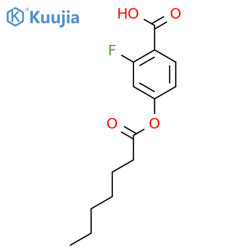 Benzoic acid, 2-fluoro-4-[(1-oxoheptyl)oxy]- structure