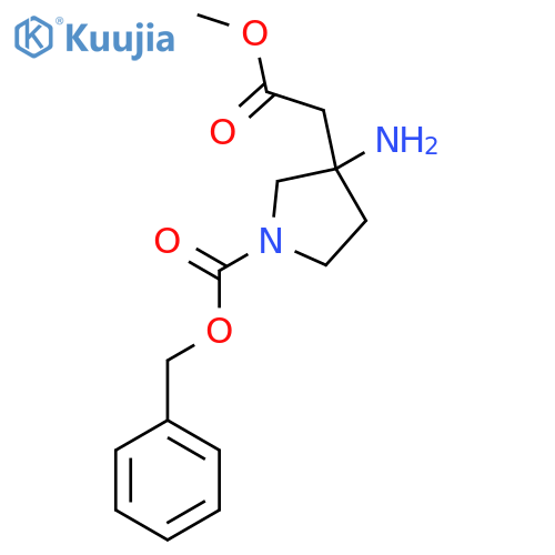 benzyl 3-amino-3-(2-methoxy-2-oxoethyl)pyrrolidine-1-carboxylate structure