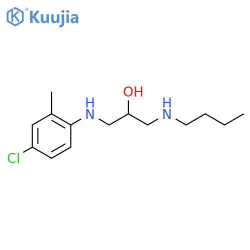 1-(butylamino)-3-[(4-chloro-2-methylphenyl)amino]propan-2-ol structure