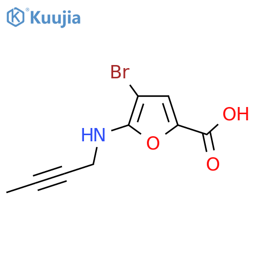 4-bromo-5-(but-2-yn-1-yl)aminofuran-2-carboxylic acid structure