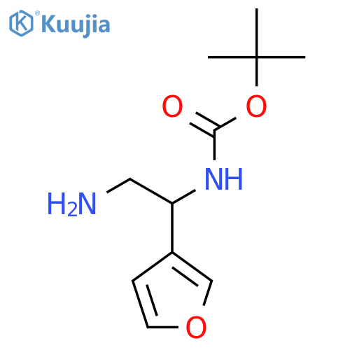 tert-butyl N-2-amino-1-(furan-3-yl)ethylcarbamate structure