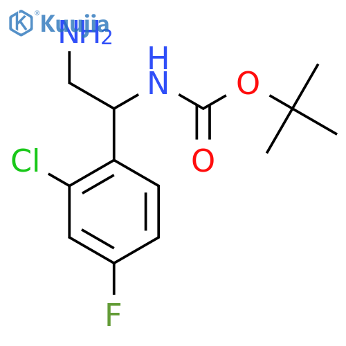 tert-butyl N-2-amino-1-(2-chloro-4-fluorophenyl)ethylcarbamate structure