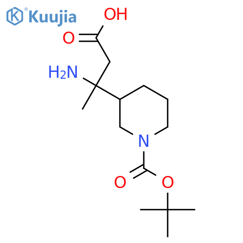 3-amino-3-{1-(tert-butoxy)carbonylpiperidin-3-yl}butanoic acid structure