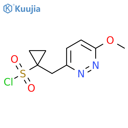 1-(6-methoxypyridazin-3-yl)methylcyclopropane-1-sulfonyl chloride structure
