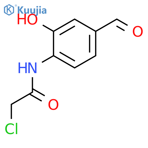 2-chloro-N-(4-formyl-2-hydroxyphenyl)acetamide structure