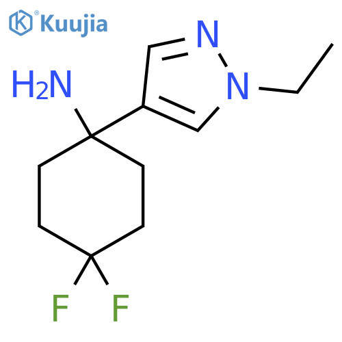 1-(1-ethyl-1H-pyrazol-4-yl)-4,4-difluorocyclohexan-1-amine structure