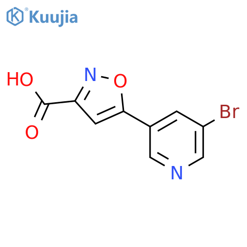 5-(5-bromopyridin-3-yl)-1,2-oxazole-3-carboxylic acid structure