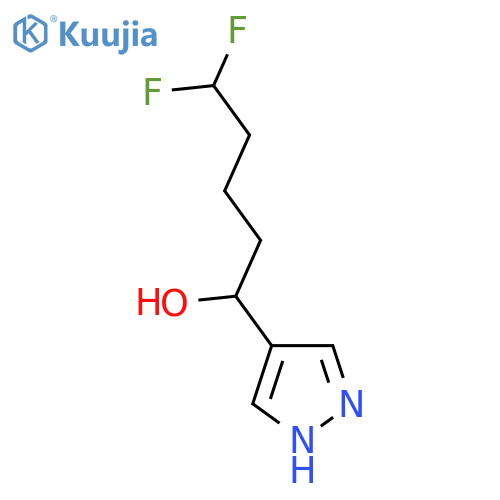 5,5-difluoro-1-(1H-pyrazol-4-yl)pentan-1-ol structure