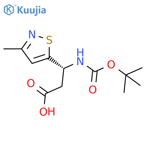 (3R)-3-{(tert-butoxy)carbonylamino}-3-(3-methyl-1,2-thiazol-5-yl)propanoic acid structure