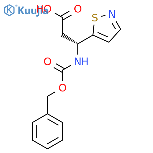 (3R)-3-{(benzyloxy)carbonylamino}-3-(1,2-thiazol-5-yl)propanoic acid structure