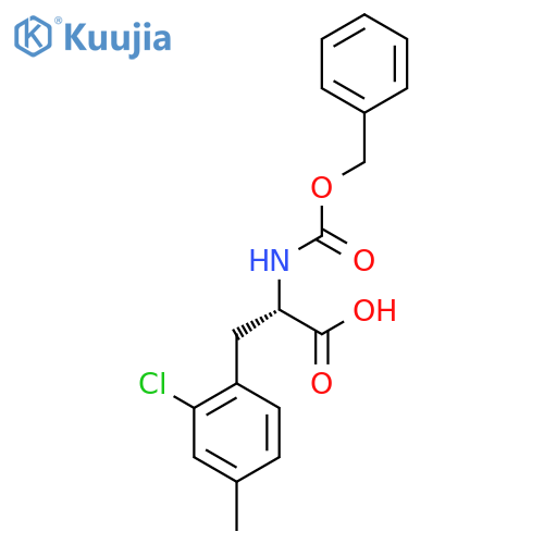 (2S)-2-{(benzyloxy)carbonylamino}-3-(2-chloro-4-methylphenyl)propanoic acid structure