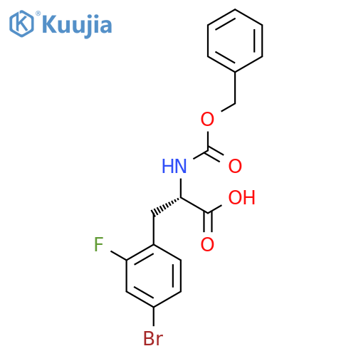 (2S)-2-{(benzyloxy)carbonylamino}-3-(4-bromo-2-fluorophenyl)propanoic acid structure