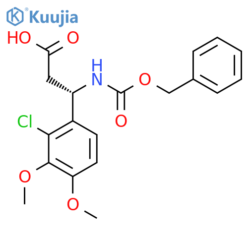 (3S)-3-{(benzyloxy)carbonylamino}-3-(2-chloro-3,4-dimethoxyphenyl)propanoic acid structure