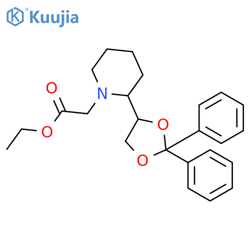 1-Piperidineacetic acid, 2-(2,2-diphenyl-1,3-dioxolan-4-yl)-, ethyl ester structure