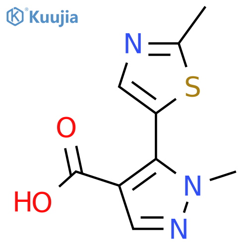 1-methyl-5-(2-methyl-1,3-thiazol-5-yl)-1H-pyrazole-4-carboxylic acid structure