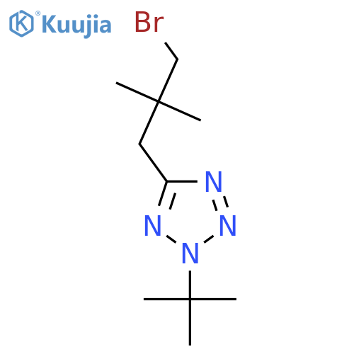 5-(3-bromo-2,2-dimethylpropyl)-2-tert-butyl-2H-1,2,3,4-tetrazole structure