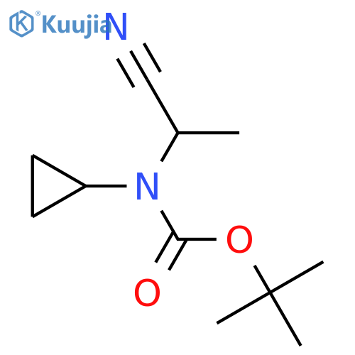 tert-butyl N-(1-cyanoethyl)-N-cyclopropylcarbamate structure