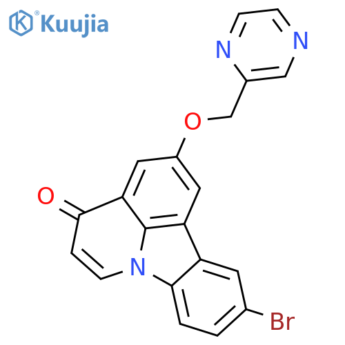 4H-Pyrido[3,2,1-jk]carbazol-4-one, 10-bromo-2-(pyrazinylmethoxy)- structure