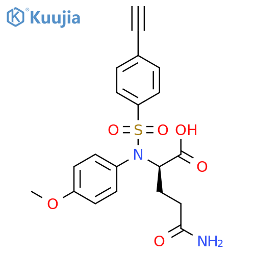 D-Glutamine, N2-[(4-ethynylphenyl)sulfonyl]-N-(4-methoxyphenyl)- structure