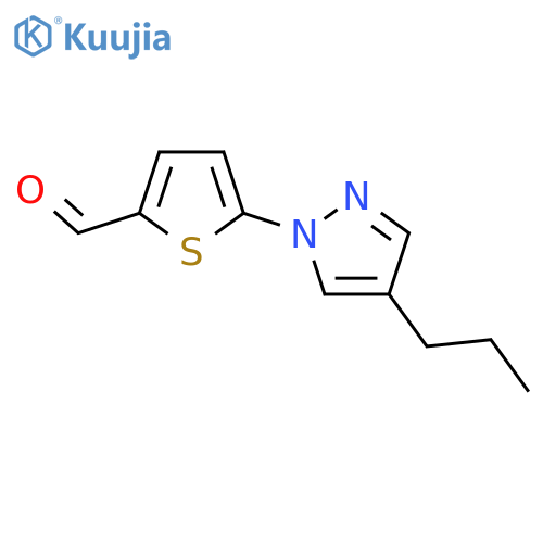 5-(4-propyl-1H-pyrazol-1-yl)thiophene-2-carbaldehyde structure