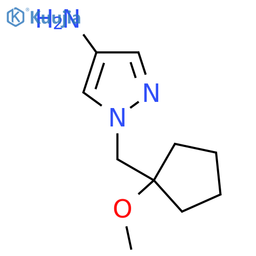 1-(1-methoxycyclopentyl)methyl-1H-pyrazol-4-amine structure