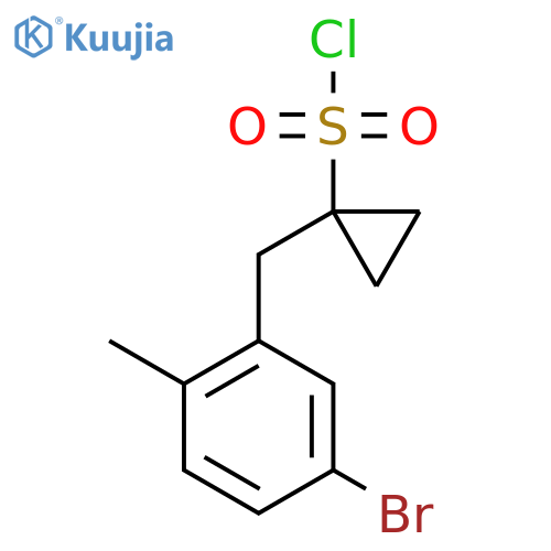 1-(5-bromo-2-methylphenyl)methylcyclopropane-1-sulfonyl chloride structure