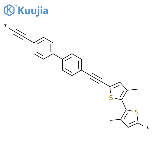 Poly[(3,3'-dimethyl[2,2'-bithiophene]-5,5'-diyl)-1,2-ethynediyl[1,1'-biphenyl]-4,4'-diyl-1,2-ethynediyl] structure
