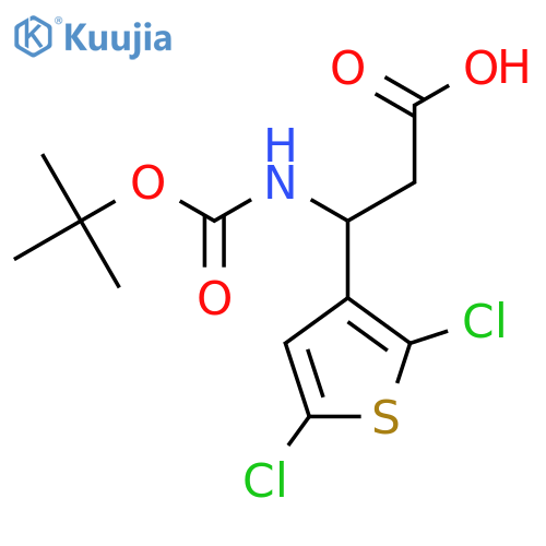 3-{(tert-butoxy)carbonylamino}-3-(2,5-dichlorothiophen-3-yl)propanoic acid structure
