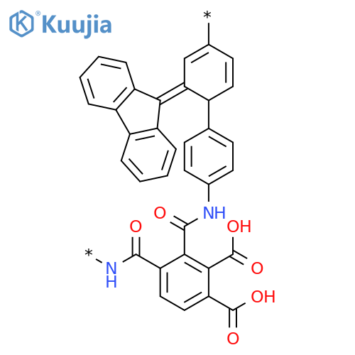 Poly[iminocarbonyl(dicarboxyphenylene)carbonylimino-1,4-phenylene-9H-fluoren-9-ylidene-1,4-phenylene] structure