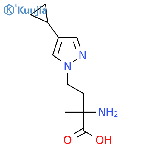 2-amino-4-(4-cyclopropyl-1H-pyrazol-1-yl)-2-methylbutanoic acid structure