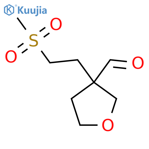 3-(2-methanesulfonylethyl)oxolane-3-carbaldehyde structure