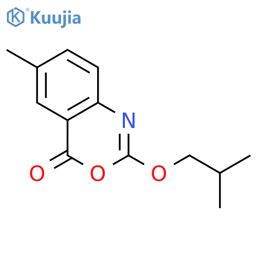 4H-3,1-Benzoxazin-4-one, 6-methyl-2-(2-methylpropoxy)- structure