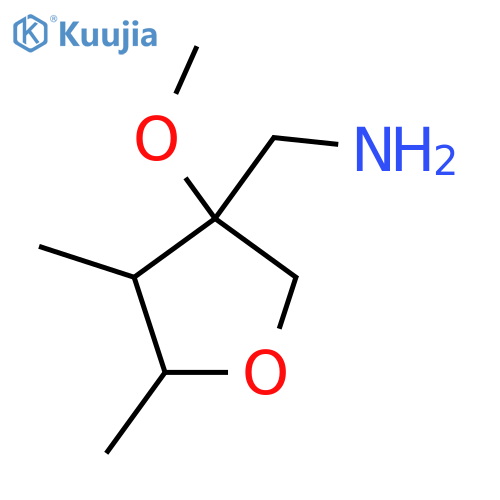 (3-methoxy-4,5-dimethyloxolan-3-yl)methanamine structure