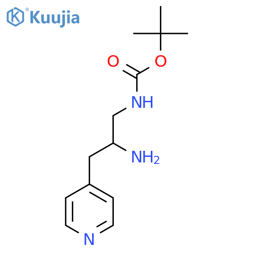 tert-butyl N-2-amino-3-(pyridin-4-yl)propylcarbamate structure
