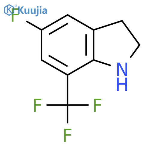 5-fluoro-7-(trifluoromethyl)-2,3-dihydro-1H-indole structure