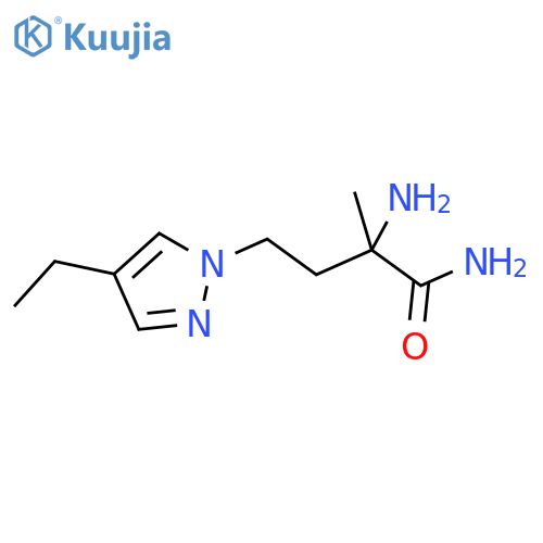 2-amino-4-(4-ethyl-1H-pyrazol-1-yl)-2-methylbutanamide structure