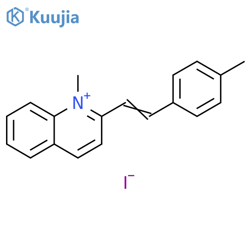 Quinolinium, 1-methyl-2-[2-(4-methylphenyl)ethenyl]-, iodide structure