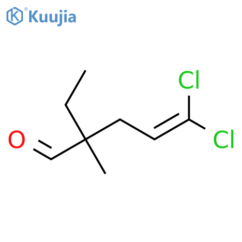 5,5-dichloro-2-ethyl-2-methylpent-4-enal structure